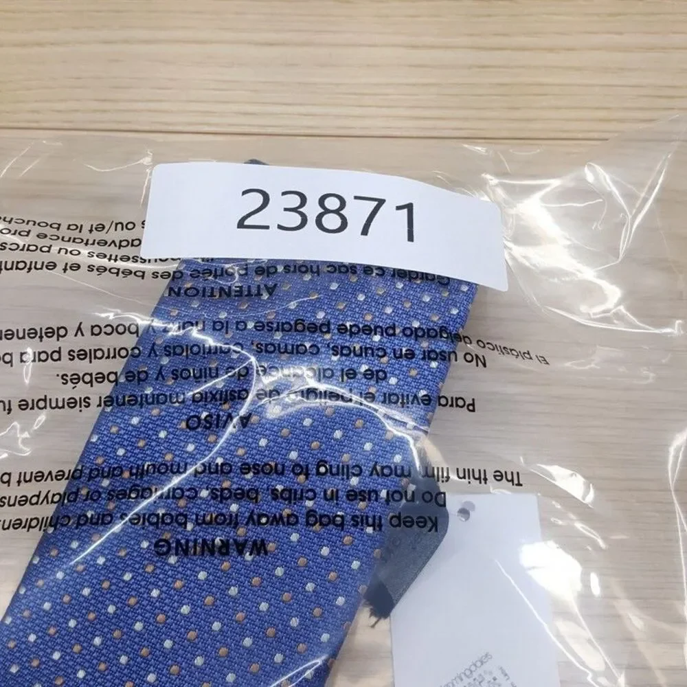 BLOOMINGDALES MENS STORE Neck Tie Blue Textured Dot 100% Silk Classic Necktie